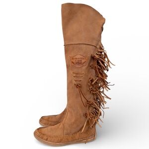 EL VAQUERO Leather Fringe Over the Knee RARE Boots SIZE 38 IT / US 8
